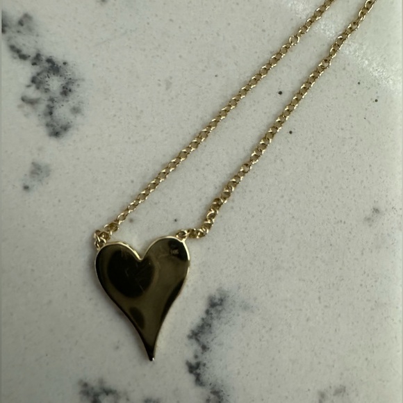 Stephanie Gottlieb Small Pave Heart Necklace in 14K Yellow Gold - Picture 8 of 9